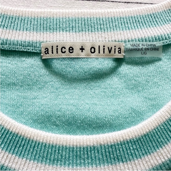 Alice + Olivia Light Blue Sweater with Multicolor Appliqué - Picture 5 of 8